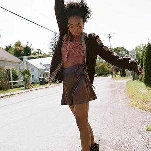 Urban Outfitters UO Paris Satin Wrap Mini Skirt